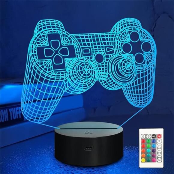 3D Gamepad Lamp Game Console Night Light 3D Illusion lamp for Kids, 16 Colors - Picture 6 of 6